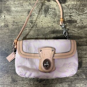 Coach Signature C Jacquard Mini Wristlet Turnlock Y2K